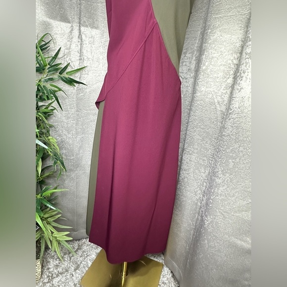 NEW TOME Collective V-Neck Colorblock Slip Maxi Dress Burgundy Women’s Sz 8 - Picture 5 of 10